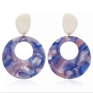 Charlotte Multicolor Resin Drop Earrings - Blue 1-A-5-71